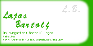 lajos bartolf business card